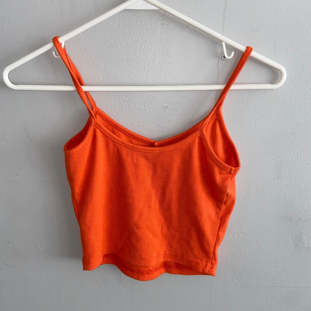 NEON orange cropped tank top